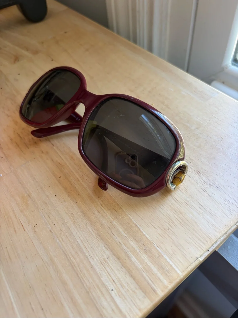 Iconic Round Gucci GG 3132/S Sunglasses bamboo burgundy FRAMES ONLY